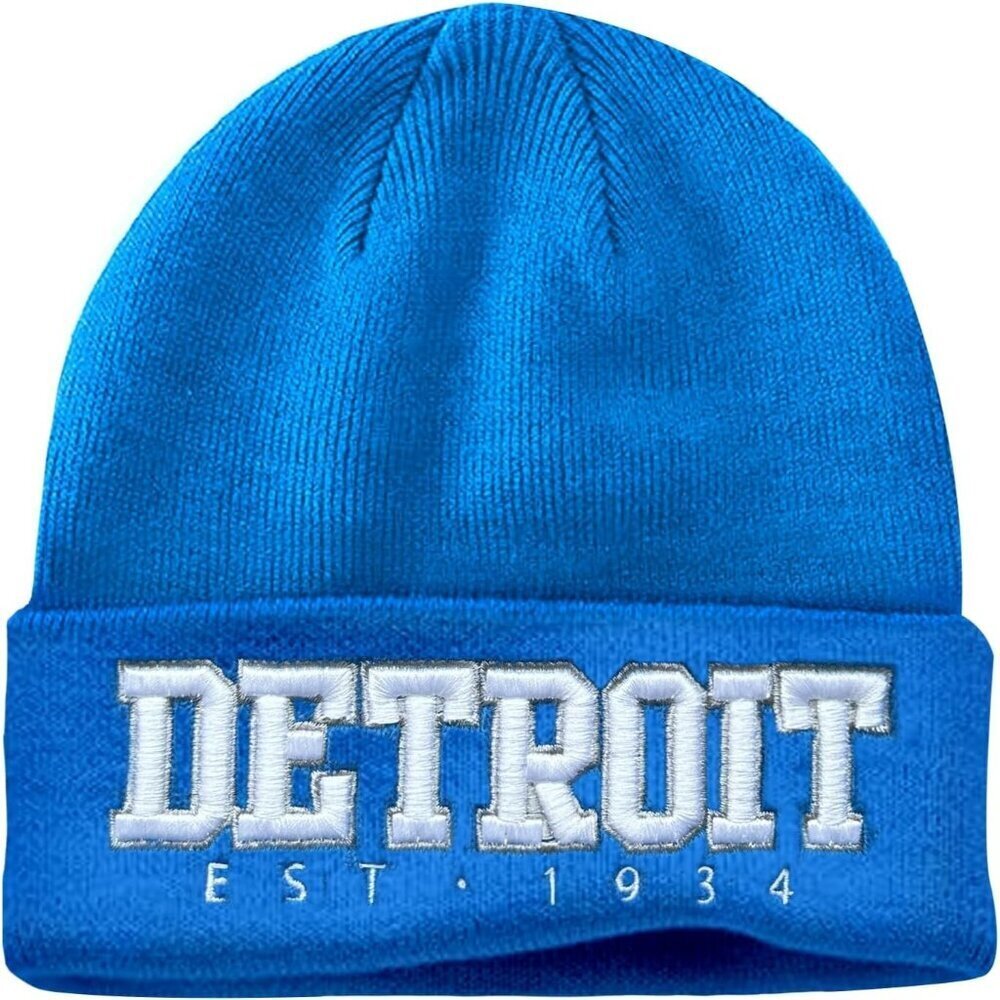 Women's Skyblue & Grey Soft Knit Winter Hat For Cold Weather Beanie Toque Hat